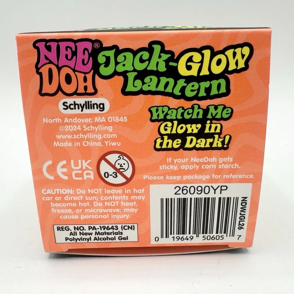 New Sealed NeeDoh Green Jack Glow Pumpkin Halloween Glow In The Dark Schylling